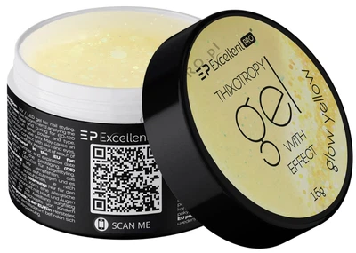 Żel budujący do paznokci Excellent Pro Thixotropy With Effect Glow Yellow 15 g (5903900444613)