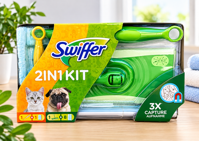 Набір SWIFFER швабра Traps & Locks та щітка - віник для сухого прибирання Swiffer Duster