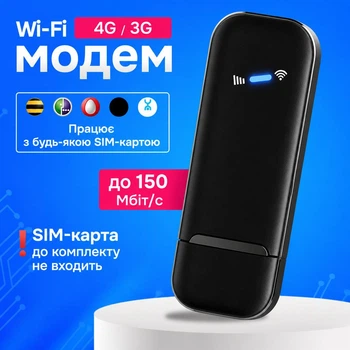 Портативный 4G модем и Wi-Fi роутер с картой — компактный маршрутизатор для раздачи мобильного интернета до 150 Мбит/с