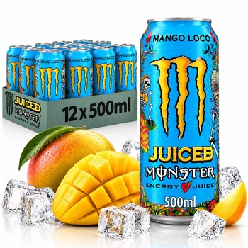 Упаковка безалкогольного енергетичного напою Monster Energy Mango Loco Juiced 500 мл х 12 банок енергетик