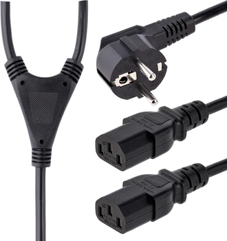 Przewód zasilający StarTech Typ-Y 18AWG - 2xC13 10 A 250 V 2 m Black (PXT101YEU2M)