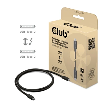 Kabel Club 3D Thunderbolt 5 USB-C - USB-C 1 m Black (CAC-2501)