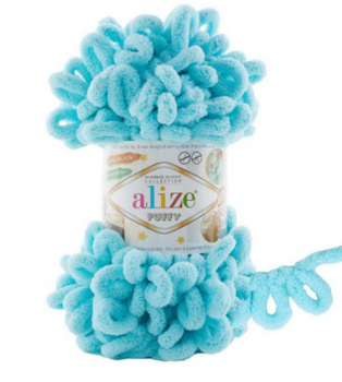 Пряжа для в'язання Alize "Puffy" Колір блакитний 128