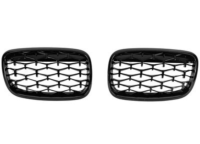 Ноздрі решітка радіатора Diamond Black чорний глянець для BMW X6 E-71 2008-2014 рр.