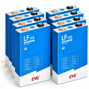 Аккумуляторные ячейки EVE LF105 LiFePO4 3.2V 105Ah M6 упаковка 8 шт