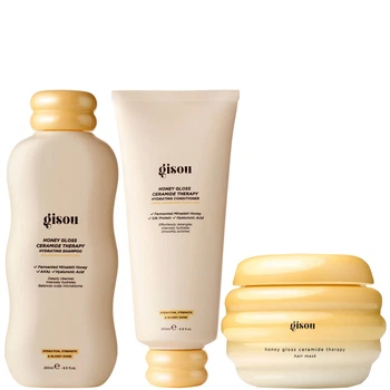 Gisou Honey Gloss Ceramide Cleanse: шампунь + кондиціонер + міні-маска