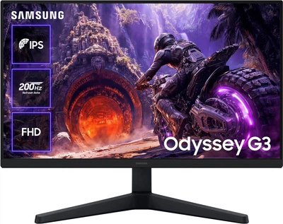 Монітор 24" Samsung Odyssey G3 (LS24HG300EIXUA) -- FullHD / IPS / 200Hz / 1 мс (MPRT) / HDR10 / FreeSync Premium / Black Equalizer / 95% sRGB
