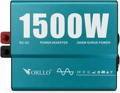 Перетворювач напруги ORLLO 12V/230V 1500W (пікова 3000W) DC/AC чистий синус (PN-1500W)