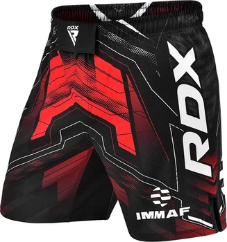 Шорты RDX MMA SHORTS IMMAF-1 черный, красный Уни XL
