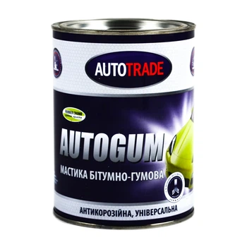 Мастика бітумно-гумова для захисту від корозії та гідроізоляція Autotrade чорна банка 0,8 кг