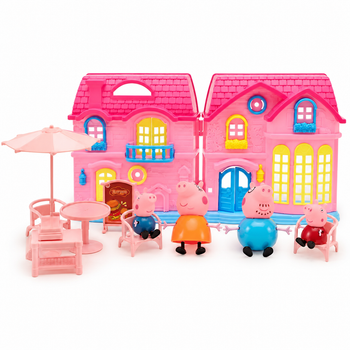 Ігровий будиночок «Сім’я Свинки Пеппи» Peppa Pig, 4 персонажі, парасолька та меблі.