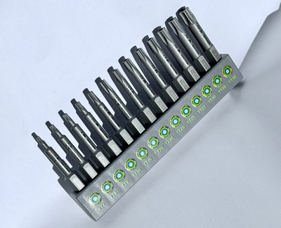 Набір магнітних біт Torx Tamper (з отвором) S2 50 мм (TT7–TT40, 13 предметів) під шуруповерт і гайковерт