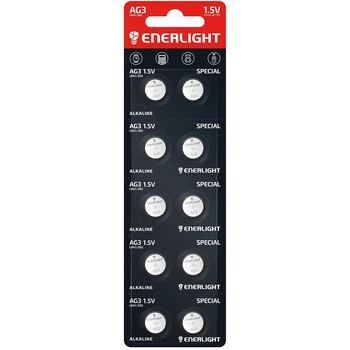 Батарейка ENERLIGHT AG3 (LR41/392) Alkaline, 1 блістер 10 шт.