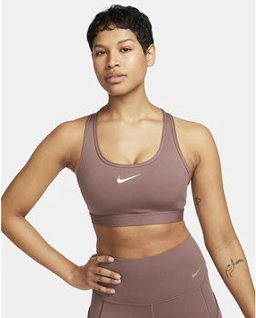 Спортивний топ жіночий Nike Swoosh Medium Support S Бежевий DX6821-208