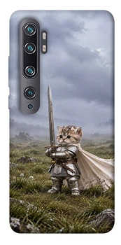 Чехол для Xiaomi Mi Note 10 с принтом Knight kitten