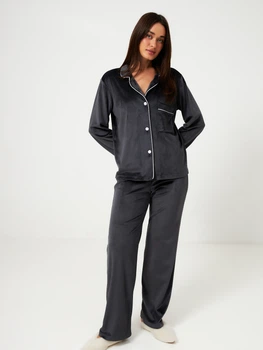 Пижама (рубашка + штаны) женская BARWA garments 0384/280 L Антрацит (2113842803321)