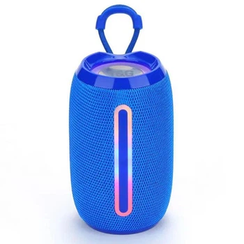 Портативная колонка беспроводная T&G TG653 5 Вт с Bluetooth 5.3, RGB-подсветкой, FM-радио, TWS, микрофоном, AUX и USB (1200 mAh) Blue