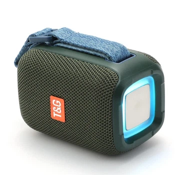 Портативная акустика беспроводная Bluetooth T&G TG339 5 Вт с FM-радио, RGB подсветкой, кардридером и спикерфоном Green (1200 mAh)