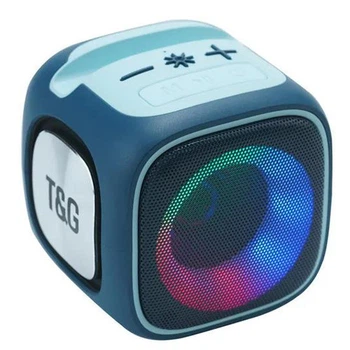 Портативная Bluetooth-колонка T&G TG359 7 Вт с RGB подсветкой, FM-радио, TWS, спикерфоном, AUX, USB (1200 mAh) Blue