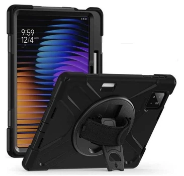 Чехол Carbon Armor Cross для POCO Pad X1 (11.2") / чехол для планшета с ремешком в комплекте / (черный)