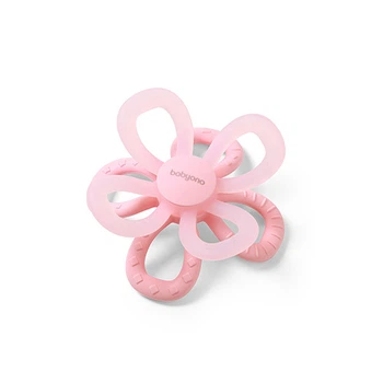 Прорезыватель для зубов силиконовый Цветочек Flower 9×9 см с рождения BabyOno 1596/01 розовый