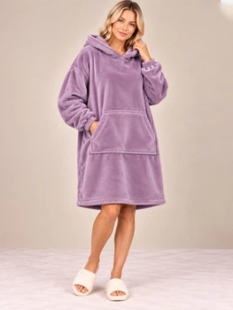 Худи-плед женский с капюшоном зимний BARWA garments 0336 S-XL Лилово-розовый (2110003368118)