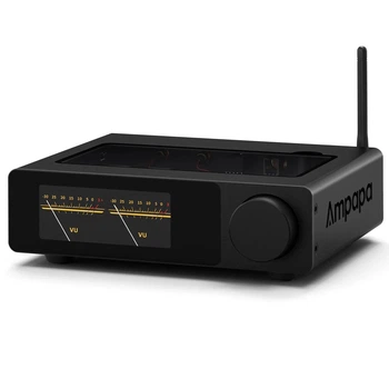 Підсилювач Ampapa D1 Douk Audio HiFi Stereo Bluetooth 5.2, 2.0 каналу, для домашнього аудіо, з цифровими VU-метрами, HPF 300 Вт x 2 Black