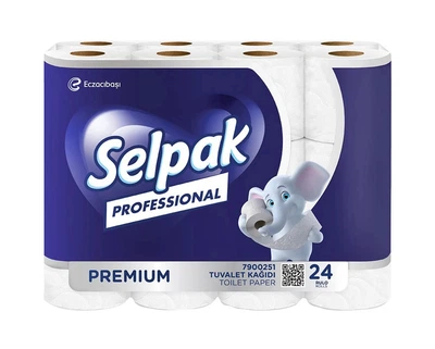 Папір туалетний Selpak Professional Premium тришаровий 24 рулони (8690530118201)