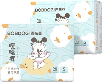 Подгузники BOBDOG Gaga S (3-4.5 кг), 56 шт