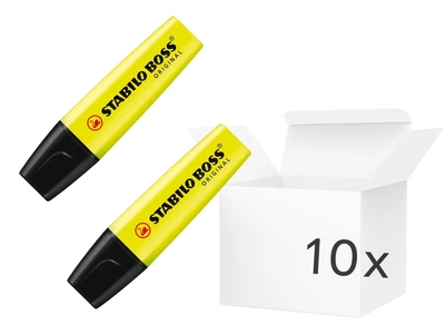 Zestaw zakreślaczy Stabilo Boss Original 10 szt Żółty (4006381215725)