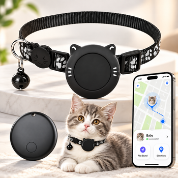 Ошейник для кота со смарт трекером Apple Find My для iPhone, беспроводной поиск, светоотражающие элементы