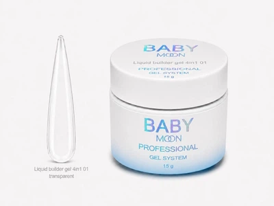 Жидкий гель для наращивания 4 в 1 BABY Moon Liquid Builder Gel 4 in 1 №01, 15 мл