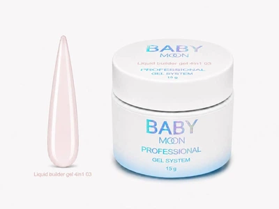 Жидкий гель для наращивания 4 в 1 BABY Moon Liquid Builder Gel 4 in 1 №03, 15 мл
