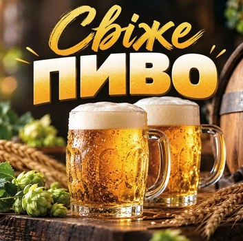 Баннер "Свежее пиво", размер 2х2м.