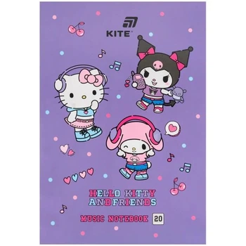 Зошит для нот А4, 20 л, Hello Kitty HK26-404