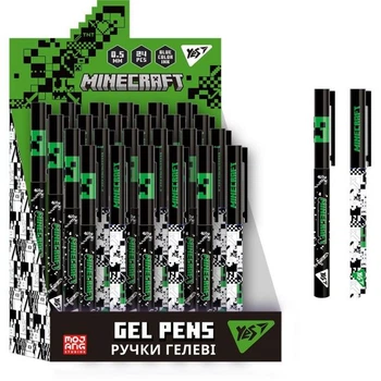 Ручка гелева YES Minecraft 0,5 мм синя 412149