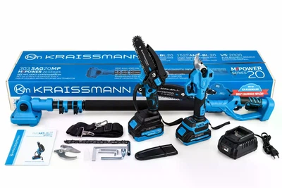 Комплект KRAISSMANN 303 SAG 20 MP (секатор, мини-пила, удлинитель, 2 акум. и зарядное устройство)