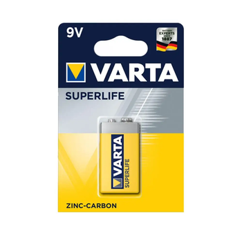 Батарейка VARTA SUPERLIFE 6F22, 9 В, сольова, 1 шт