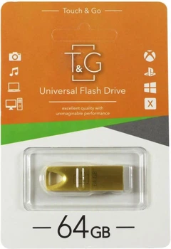 Флеш накопичувач USB 64Gb T&G Metal TG117, Gold, USB 2.0 (TG117GD-64G)