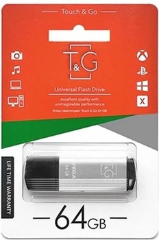 Флеш накопичувач USB 64Gb T&G Vega TG121, Silver, USB 2.0 (TG121-64GBSL)