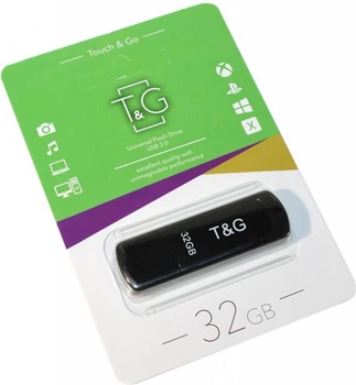 Флеш накопичувач USB 32Gb T&G Shorty TG011, Black, USB 2.0 (TG011-32GBBK)