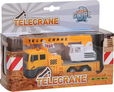 Dźwig samochodowy Kids Globe metalowy inercyjny ze światłem i dźwiękiem 15 cm Żółty (8713219381786)