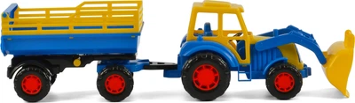 Traktor Cavallino z ładowarką czołową i przyczepą 50.5 cm Niebieski (8719214075460)