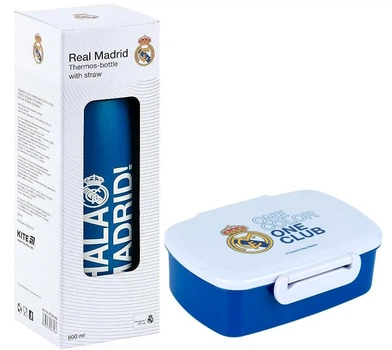 Термос 600мл + ланчбокс з наповненням, Kite FC Real Madrid
