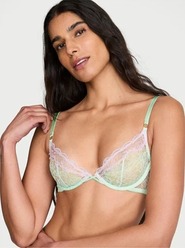 Бюстгальтер с косточками кружевной Victoria's Secret 21731347 36C Зеленый (1162987712)