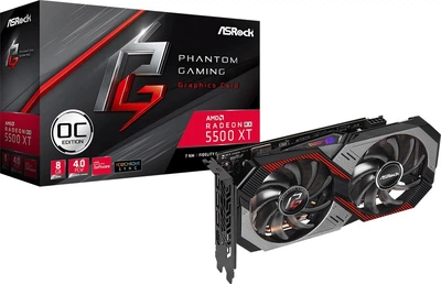 Відеокарта AMD Radeon RX 5500 XT 8GB ASRock Phantom Gaming D OC (RX5500XT PGD 8GO) Б/В