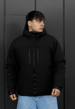 Мужская зимняя куртка Стаф черная с логотипом Staff br black logo XS (408365)