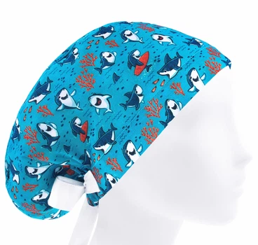 Медична шапочка жіноча HeadwearUniverse універсальна принт Акула