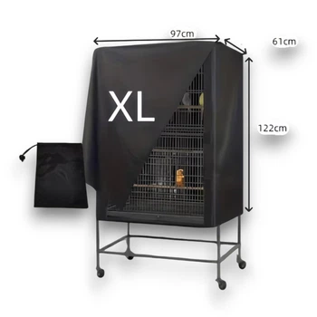 Міцний дихаючий чохол для клітки Чорний XL 69*97*122 см