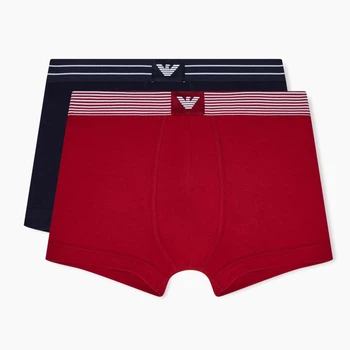 Набір трусів боксерів чоловічих бавовняних Emporio Armani 135416955 M 2 шт Синій/Червоний (1163055520)